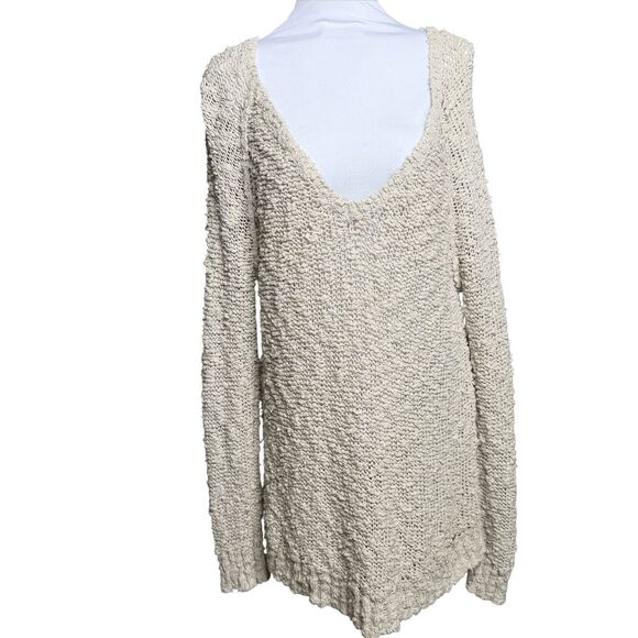 Abercrombie & Fitch A&F loose knit sweater medium  popcorn cream wheat - Picture 6 of 9